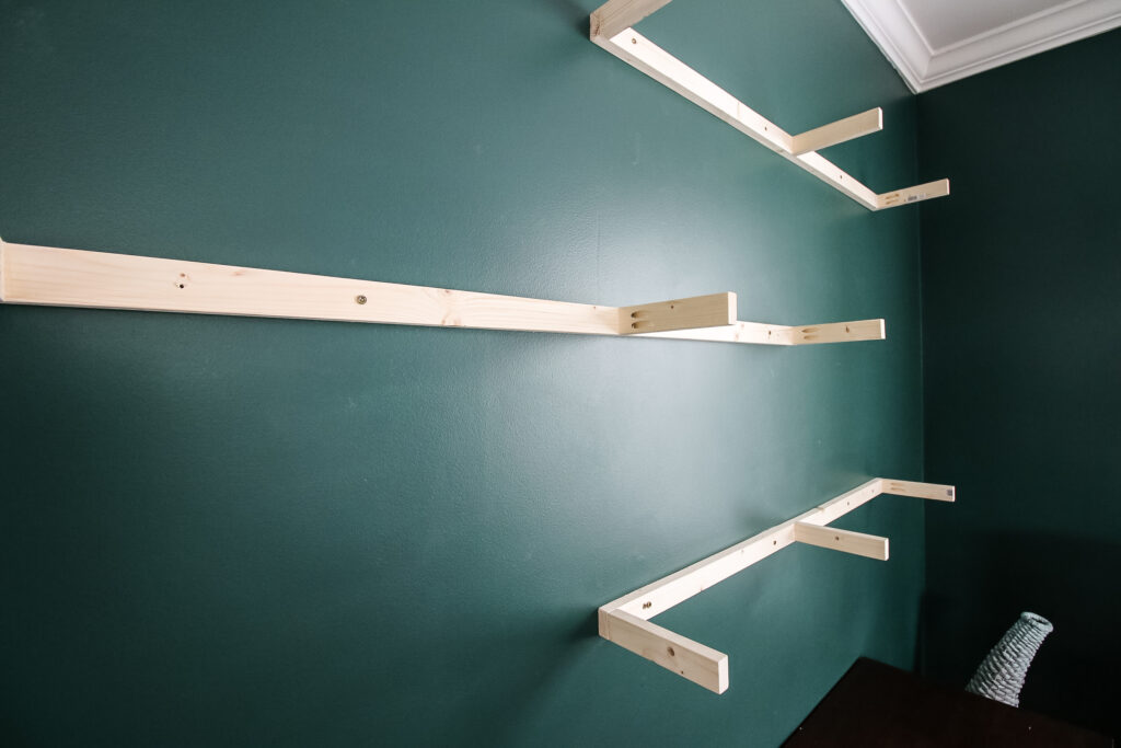 Completed floating shelf brackets