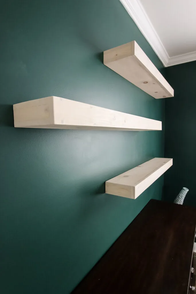 Pine wood used for floating shelves