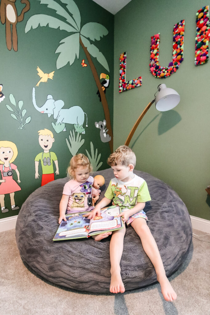 bean bag in a corner - cozy corner for kids