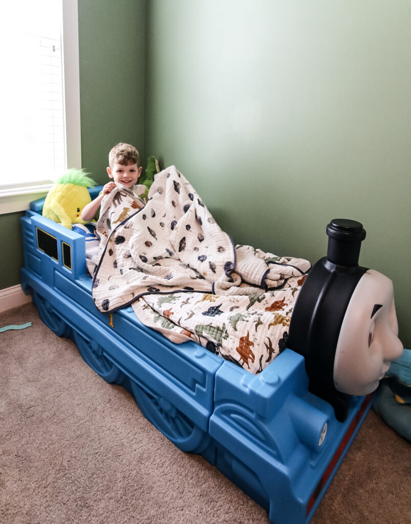 kids bed in a corner