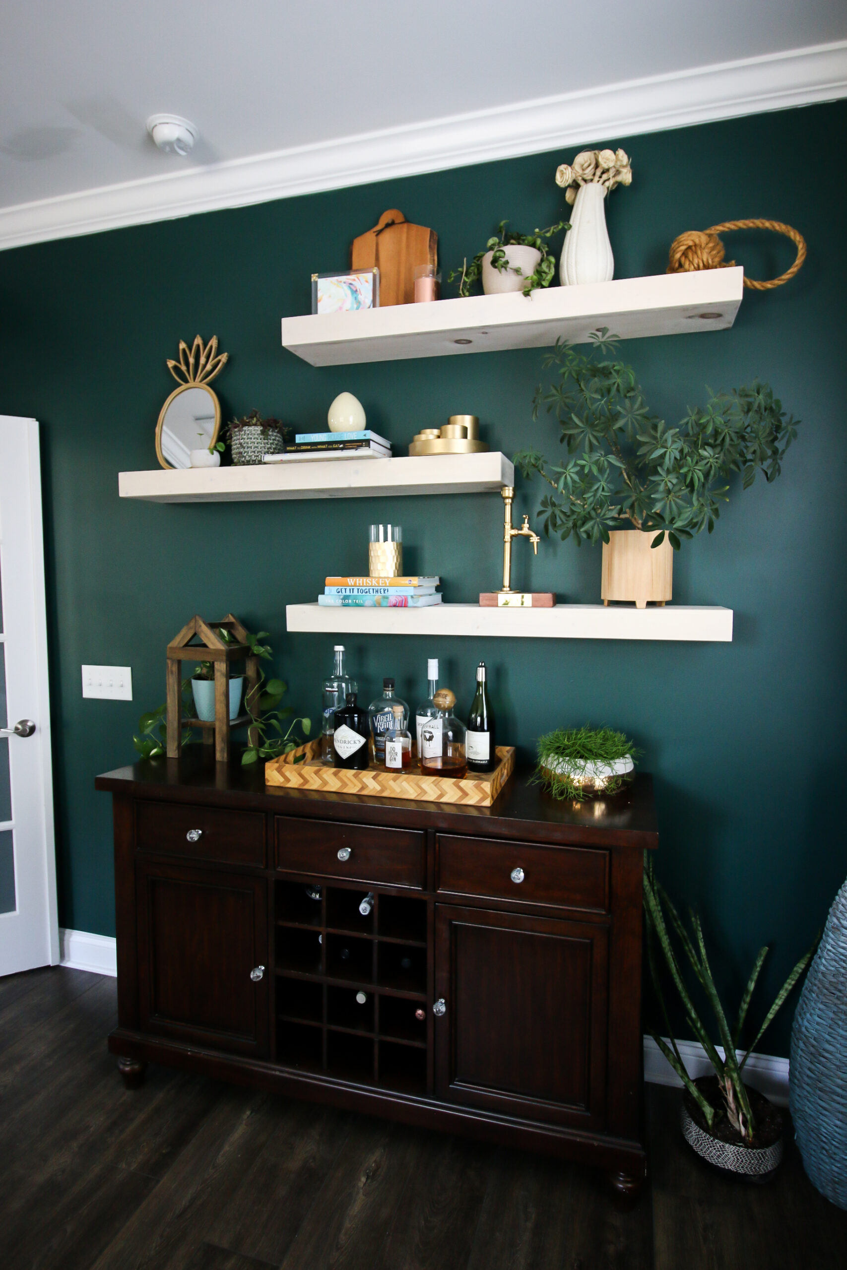 Rainbow DIY Bookshelf with Built in Cabinets - Amber Oliver