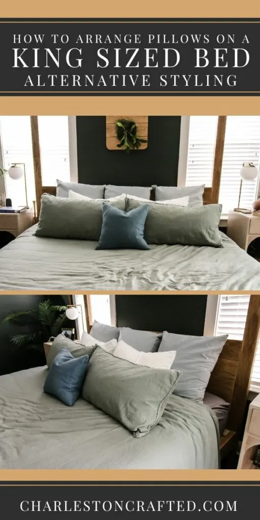 how to arrange pillows on a king sized bed - alternative styling
