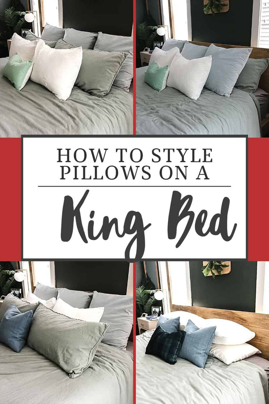 4 Simple king bed pillow arrangement ideas