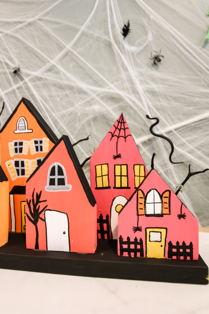 wooden halloween village