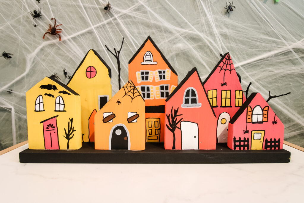 wooden halloween village