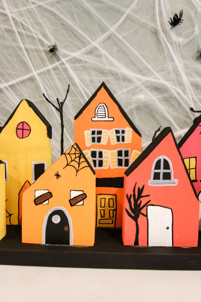 wooden halloween village