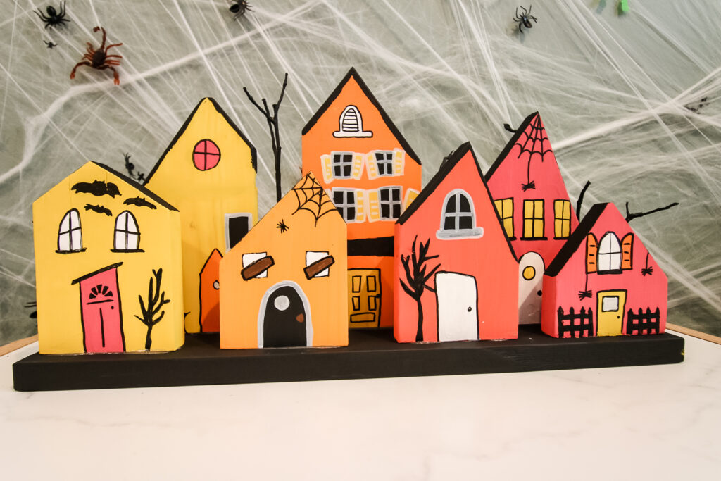 wooden halloween village