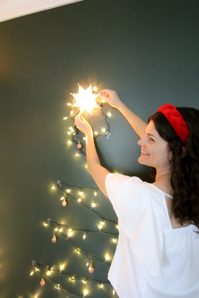 add a christmas tree topper to a wall christmas tree