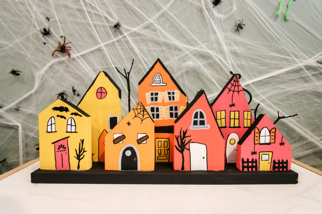 Spooky DIY halloween village tabletop craft