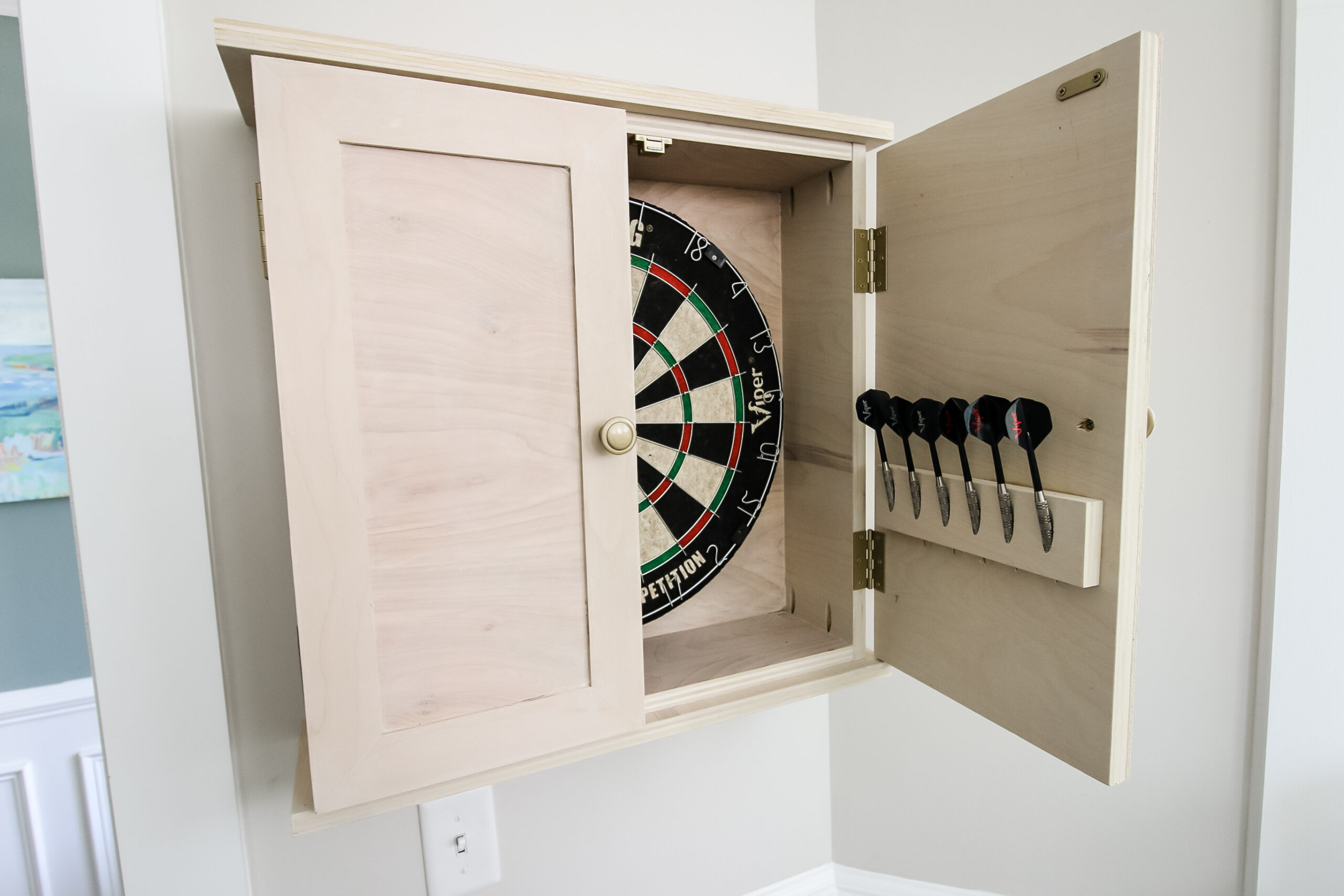 Modern Dartboard Cabinet DIY - A Beautiful Mess