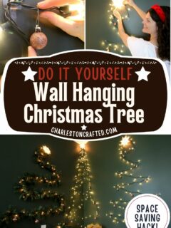 DIY wall hanging christmas tree made from lights