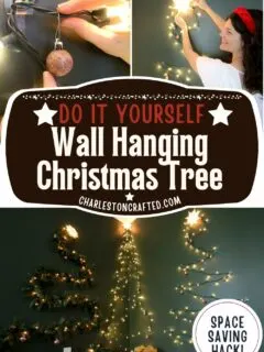 DIY wall hanging christmas tree made from lights