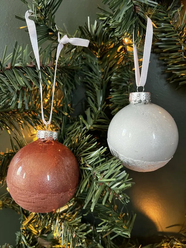 DIY metallic dipped ornament balls