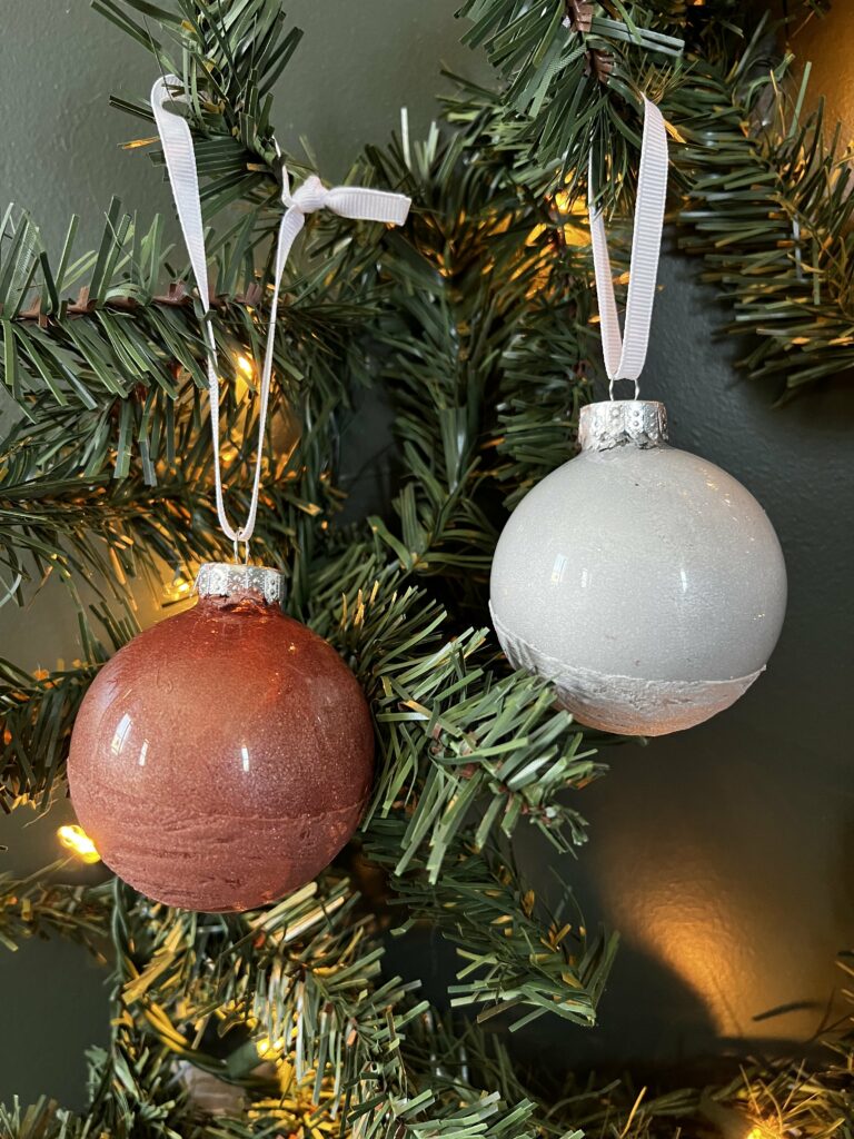 DIY metallic dipped ornament balls