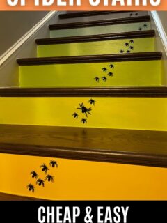 how to create spider stairs - easy and cheap halloween idea