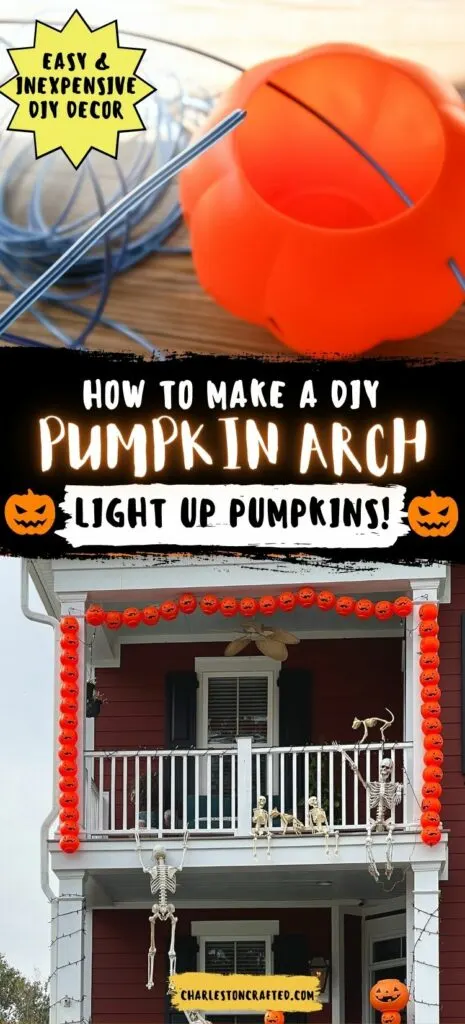 how to make a diy pumpkin arch with light up pumpkins