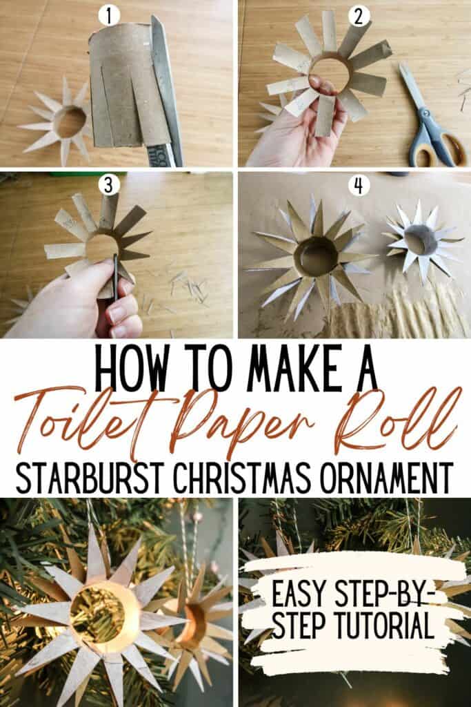 how to make a toilet paper roll starburst christmas ornament