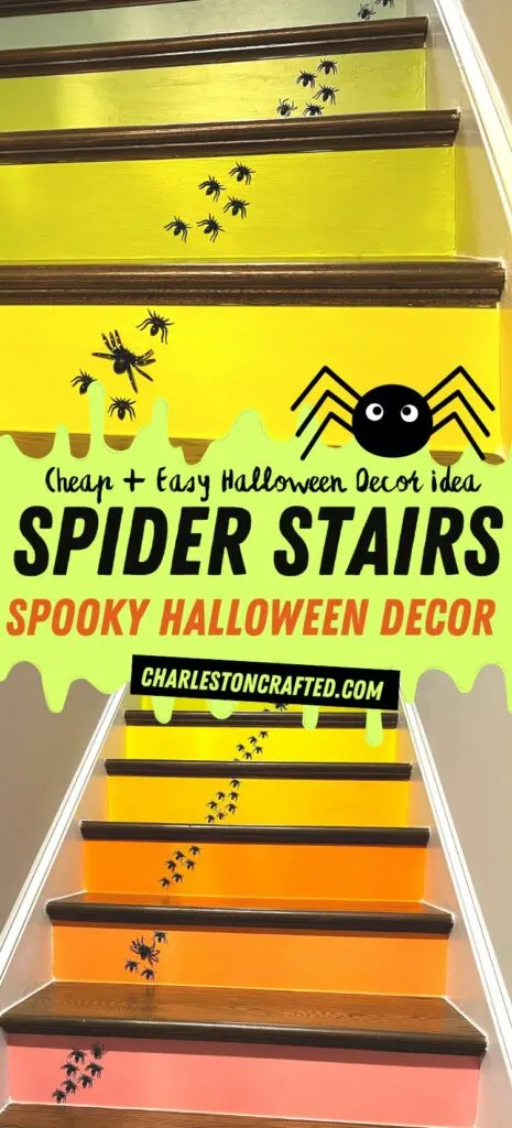 spooky spider stairs for halloween