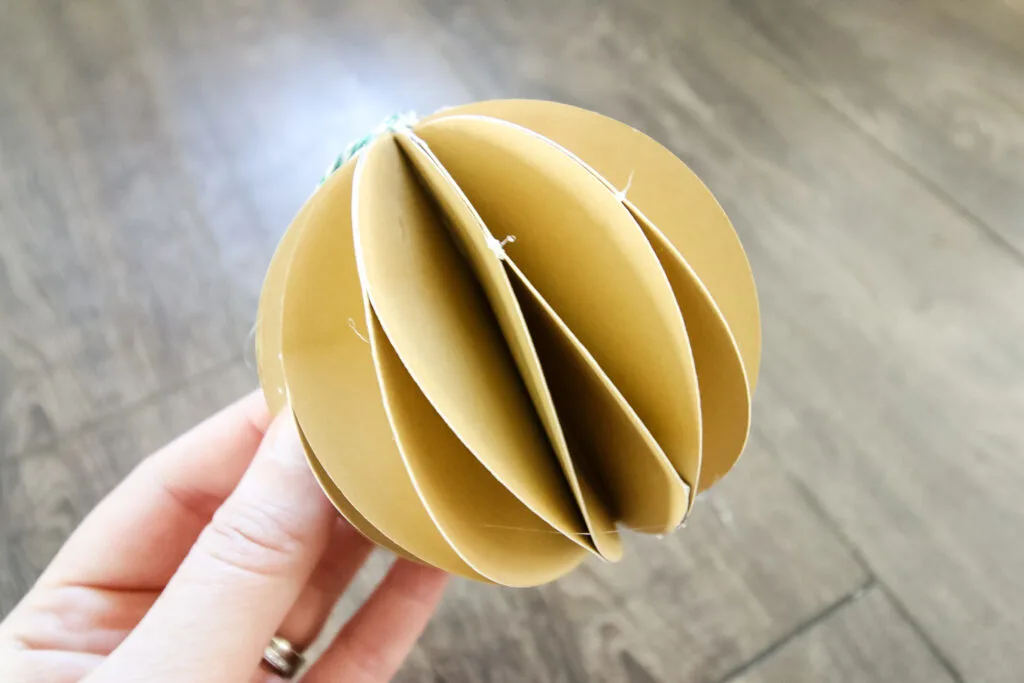 gluing paper ornament balls