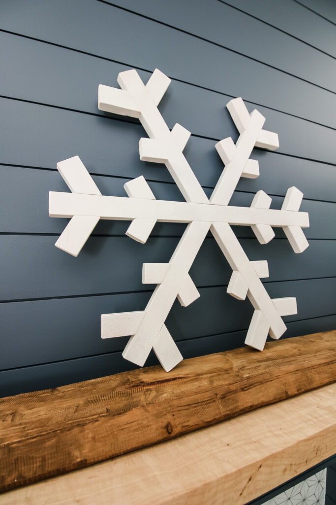 Completed DIY wooden snowflake