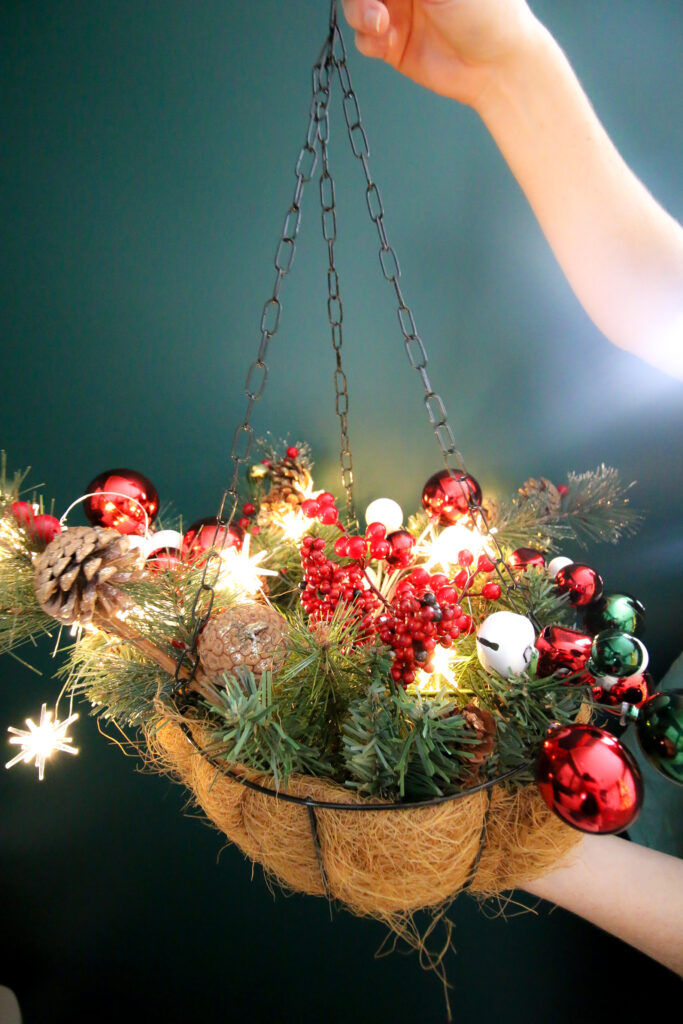 christmas hanging basket