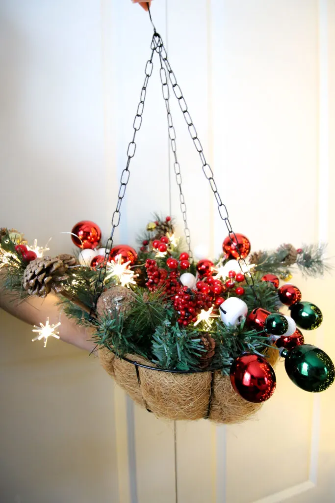 christmas hanging basket