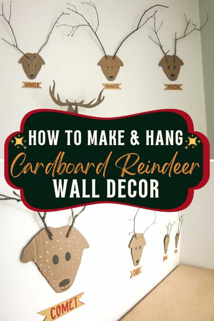 How to make cardboard reindeer wall hangings