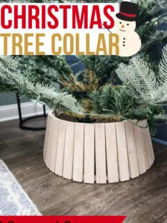 DIY slatted wood Christmas tree collar - Charleston Crafted