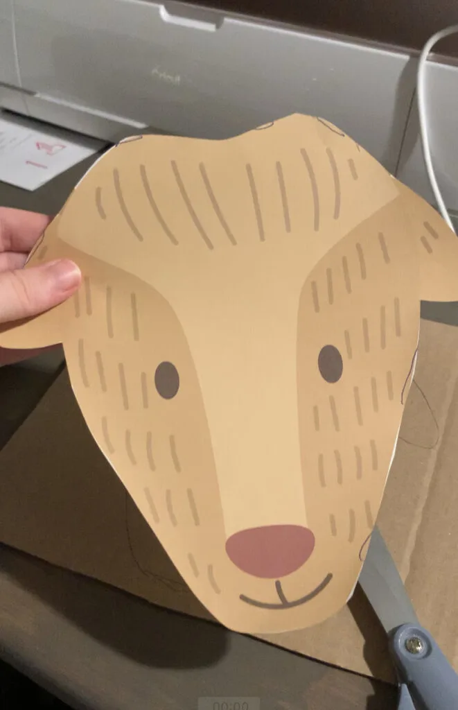 printed and cut reindeer head template