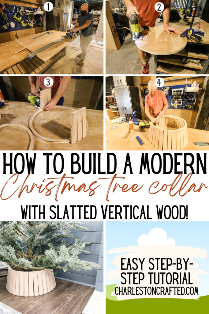 How to build a slatted christmas tree collar
