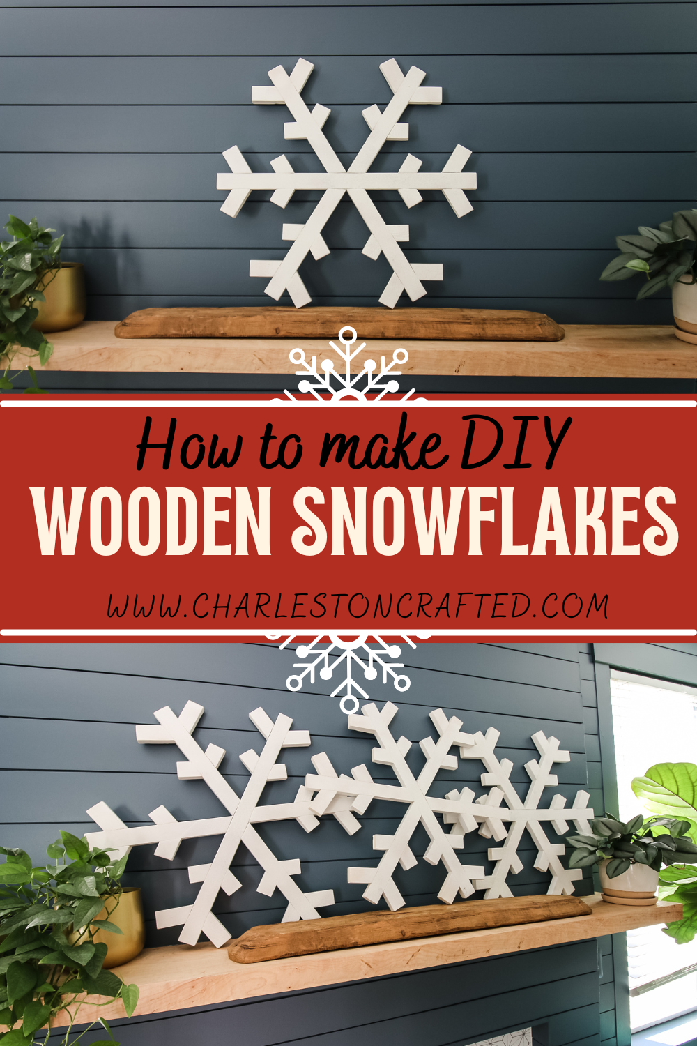 DIY Wooden Snowflake Shelf 