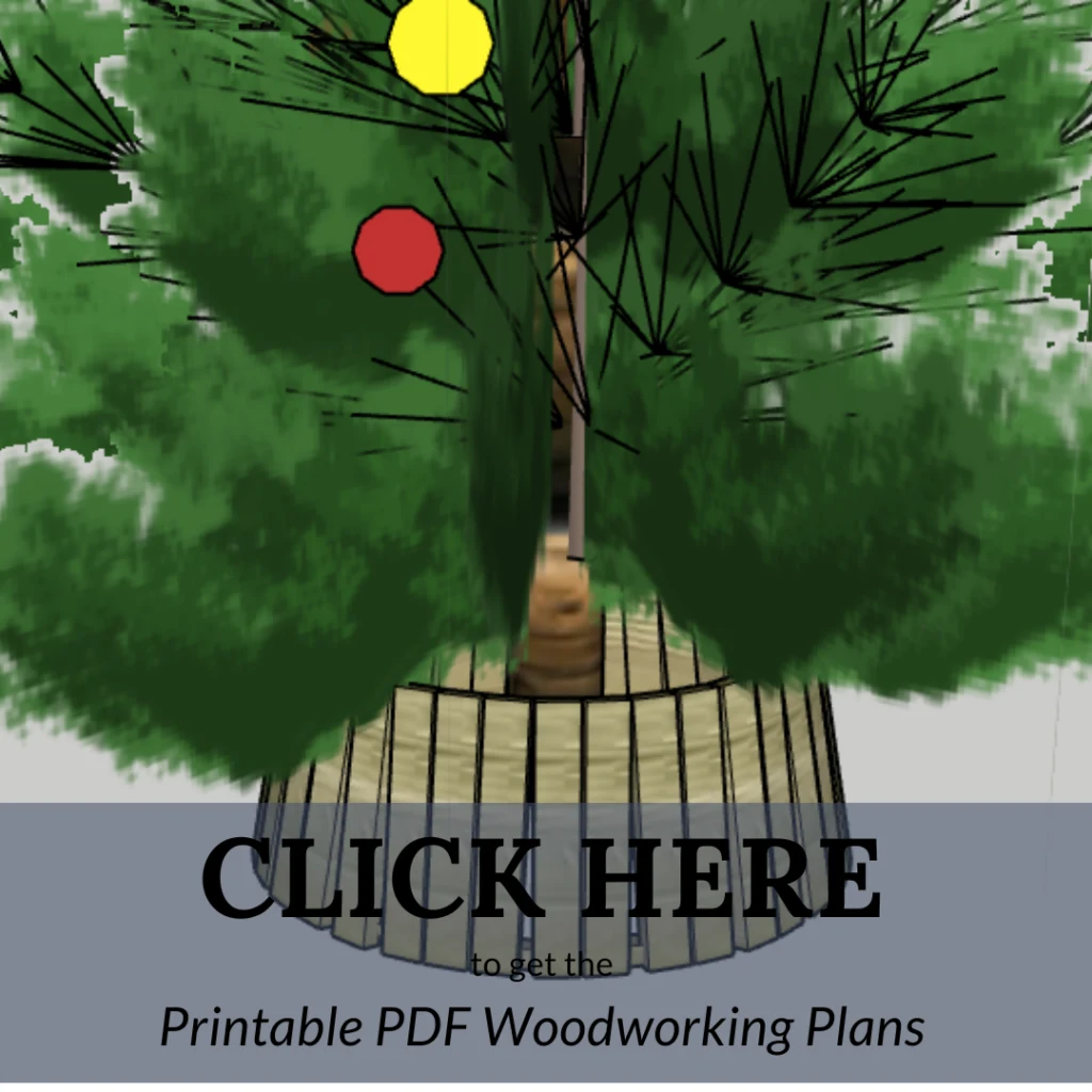 Link to woodworking plans for DIY slatted wood tree collar