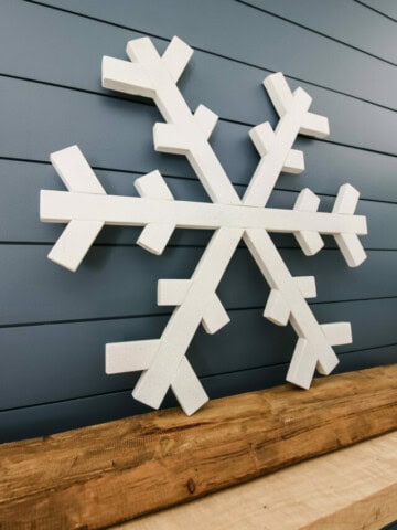 Completed DIY wooden snowflake