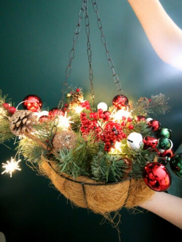 christmas hanging basket