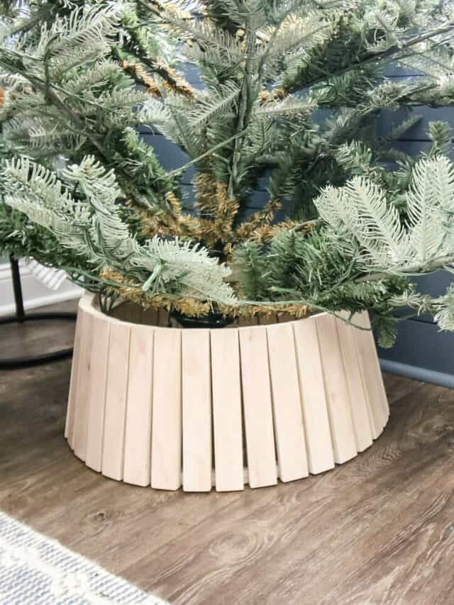DIY slatted wood tree collar
