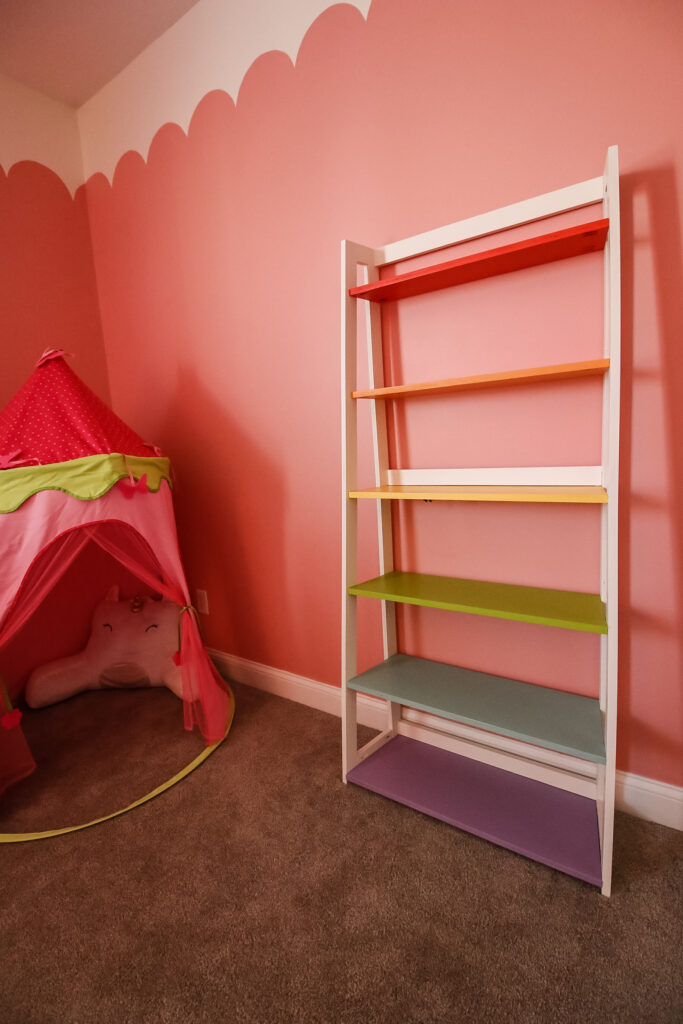 Empty rainbow ladder shelf