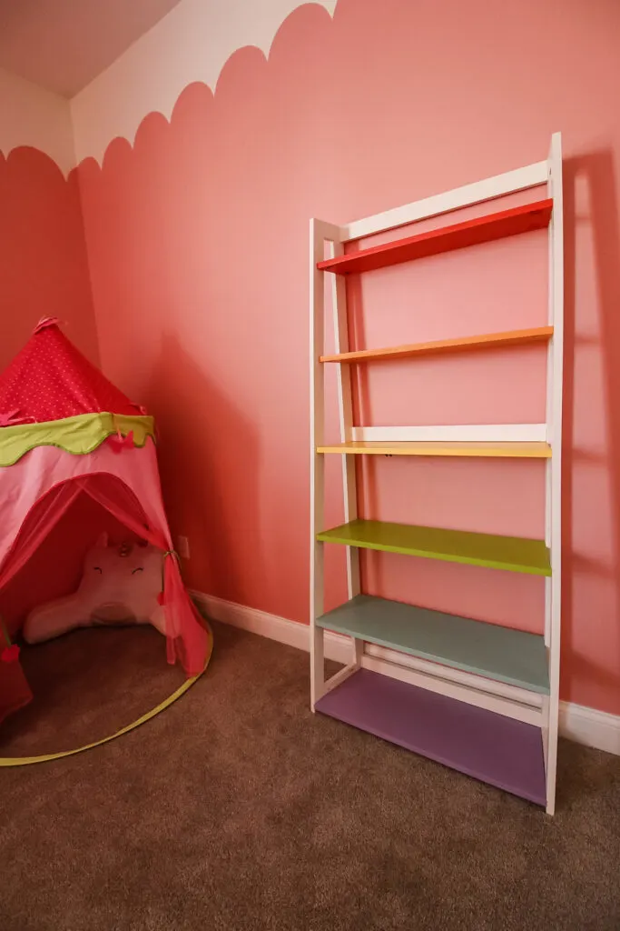 Empty rainbow ladder shelf