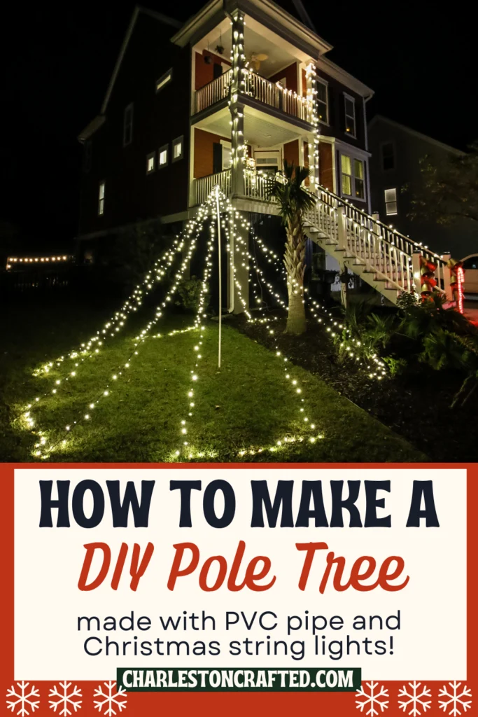 DIY pole Christmas tree - Charleston Crafted