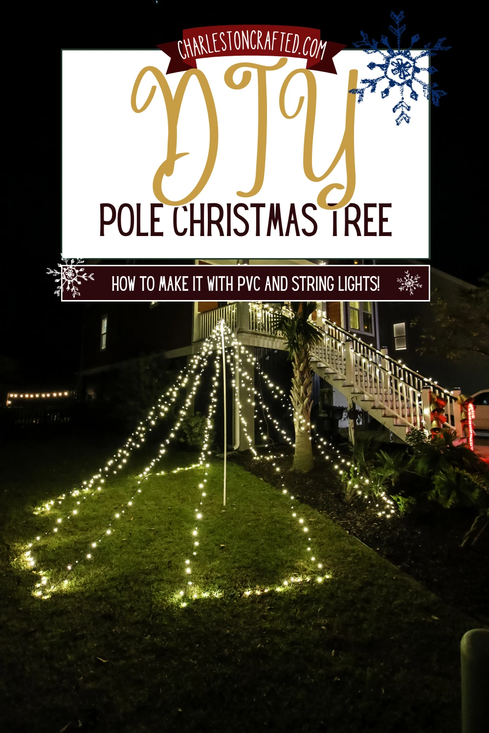 DIY pole Christmas tree - Charleston Crafted