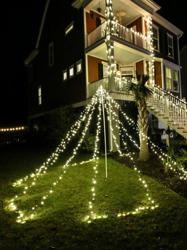 How to make a light pole Christmas tree