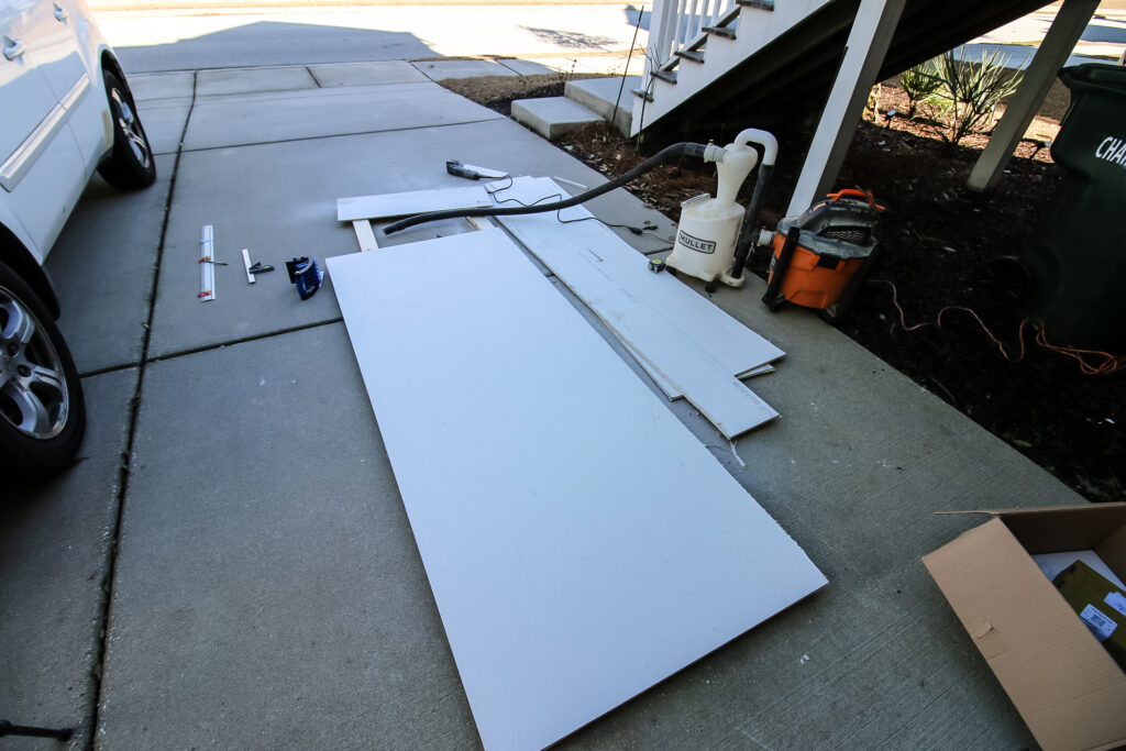 Cutting drywall for filling doorway