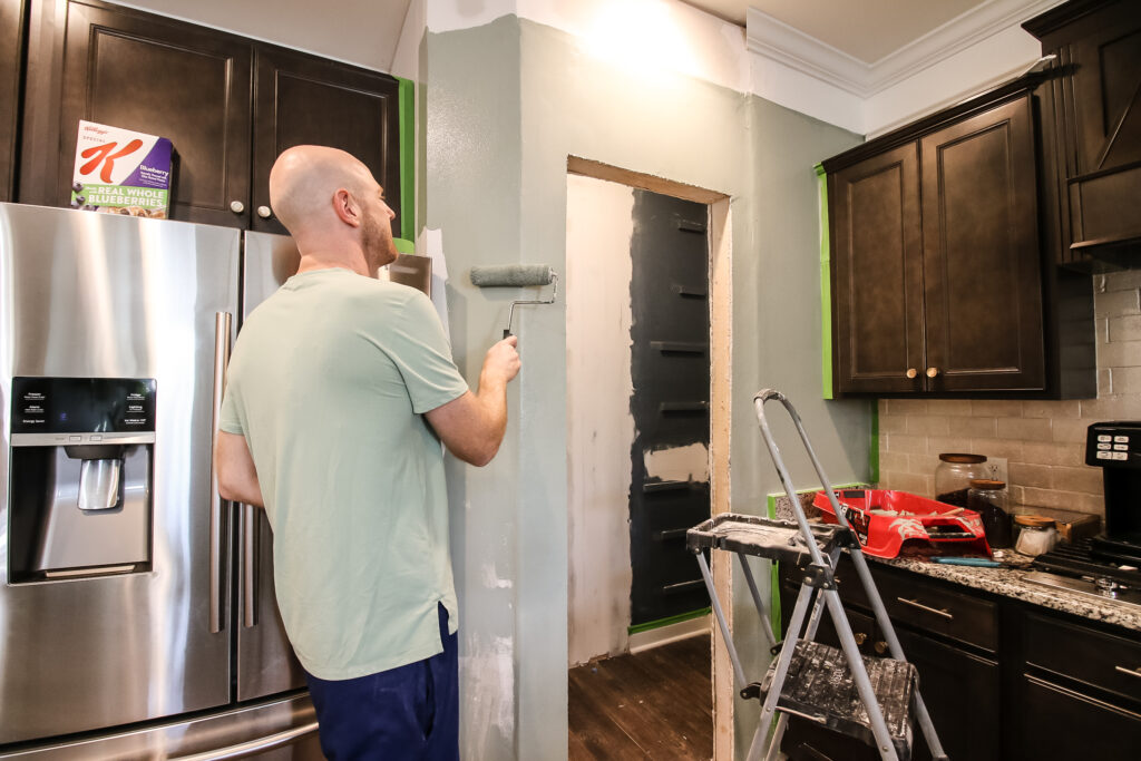 Painting outside walls of pantry