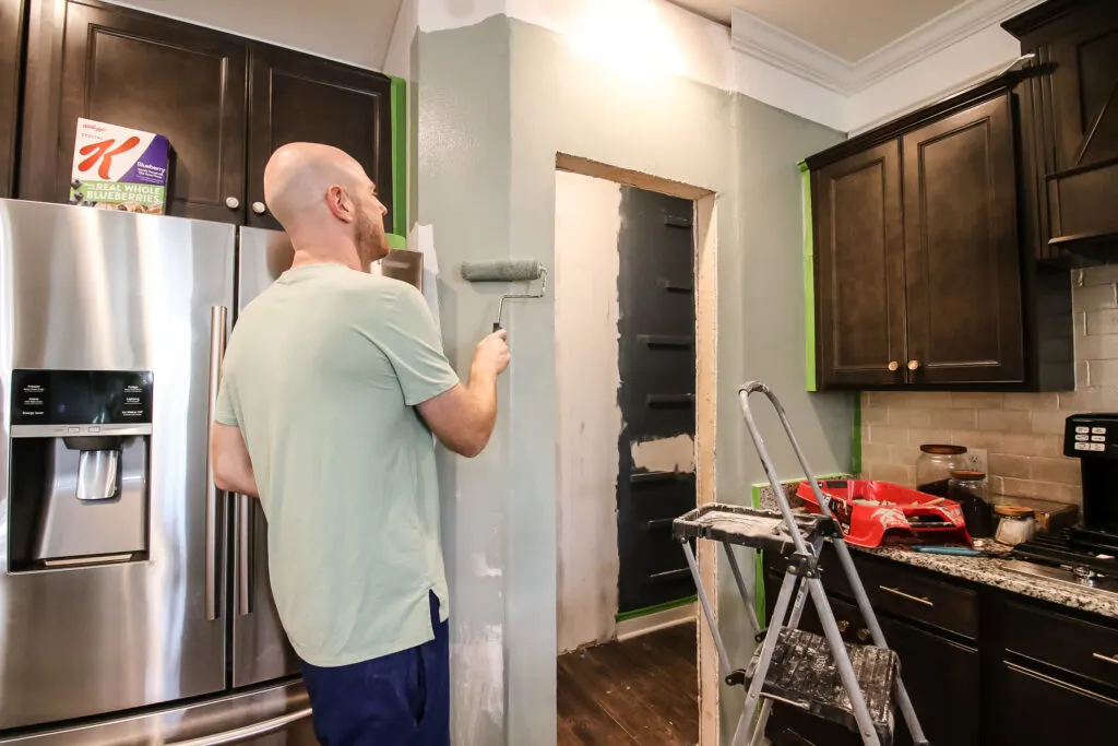 Painting outside walls of pantry