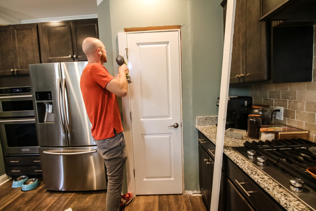 Reinstalling door on new pantry