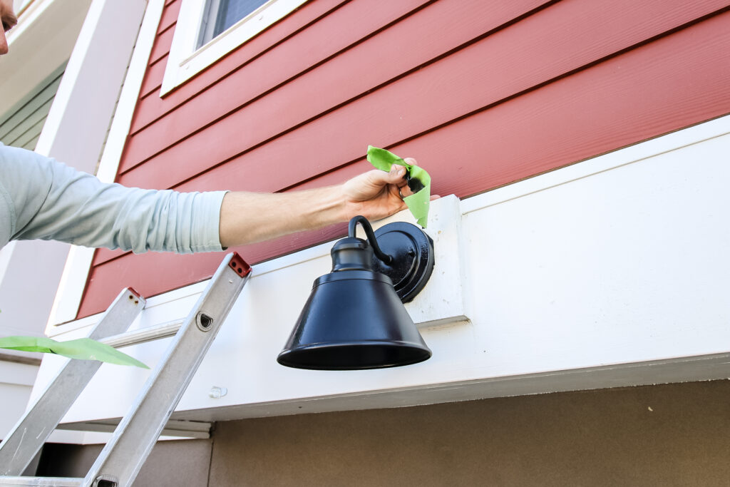 peeling paint from outdoor light fixture