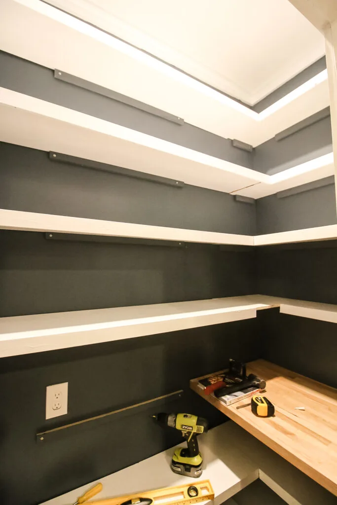Installing pantry shelves