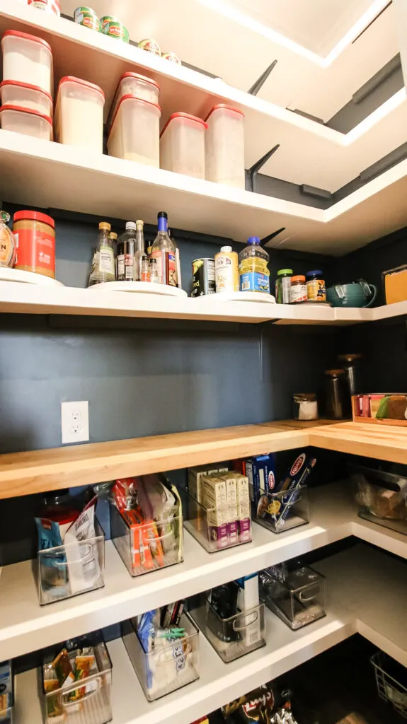 After images of organization inside DIY pantry