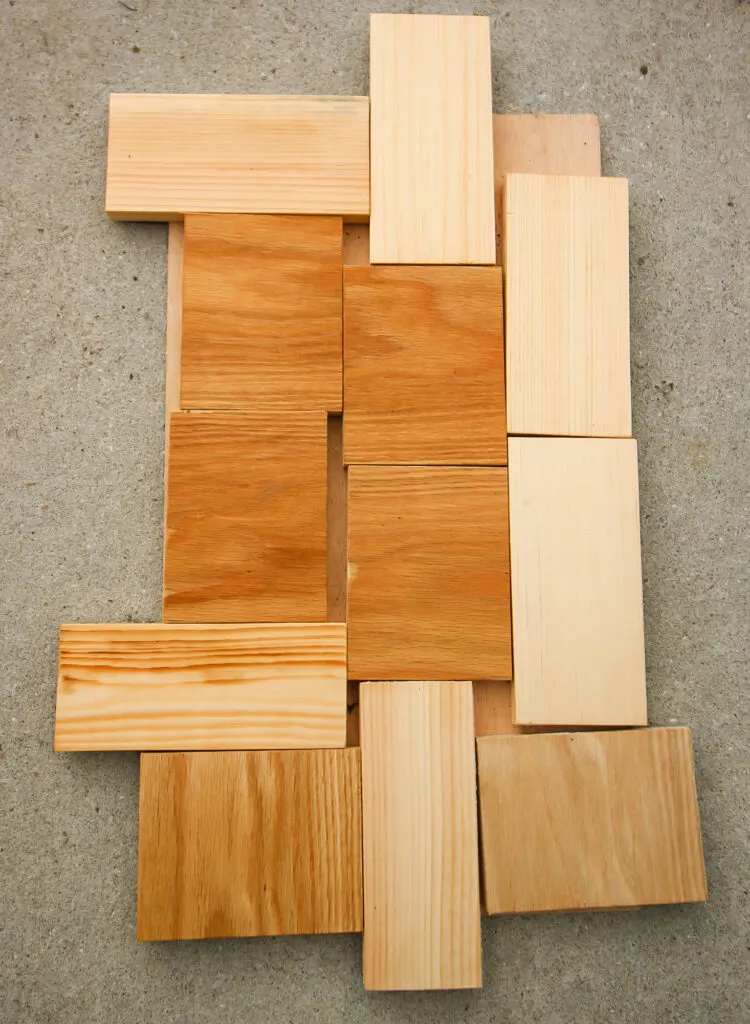 wood samples with natural wood sealants