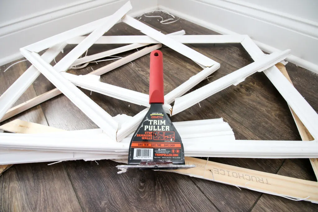 Nails and caulk in wainscoting