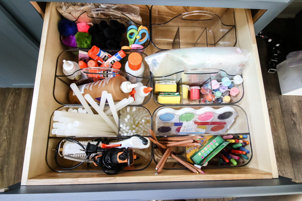 Crafting storage in office drawer